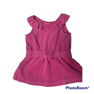 Janie & Jack Kids Girls Fuchsia Pink Terry Swim Cover Up Dress Size 3-6 Months